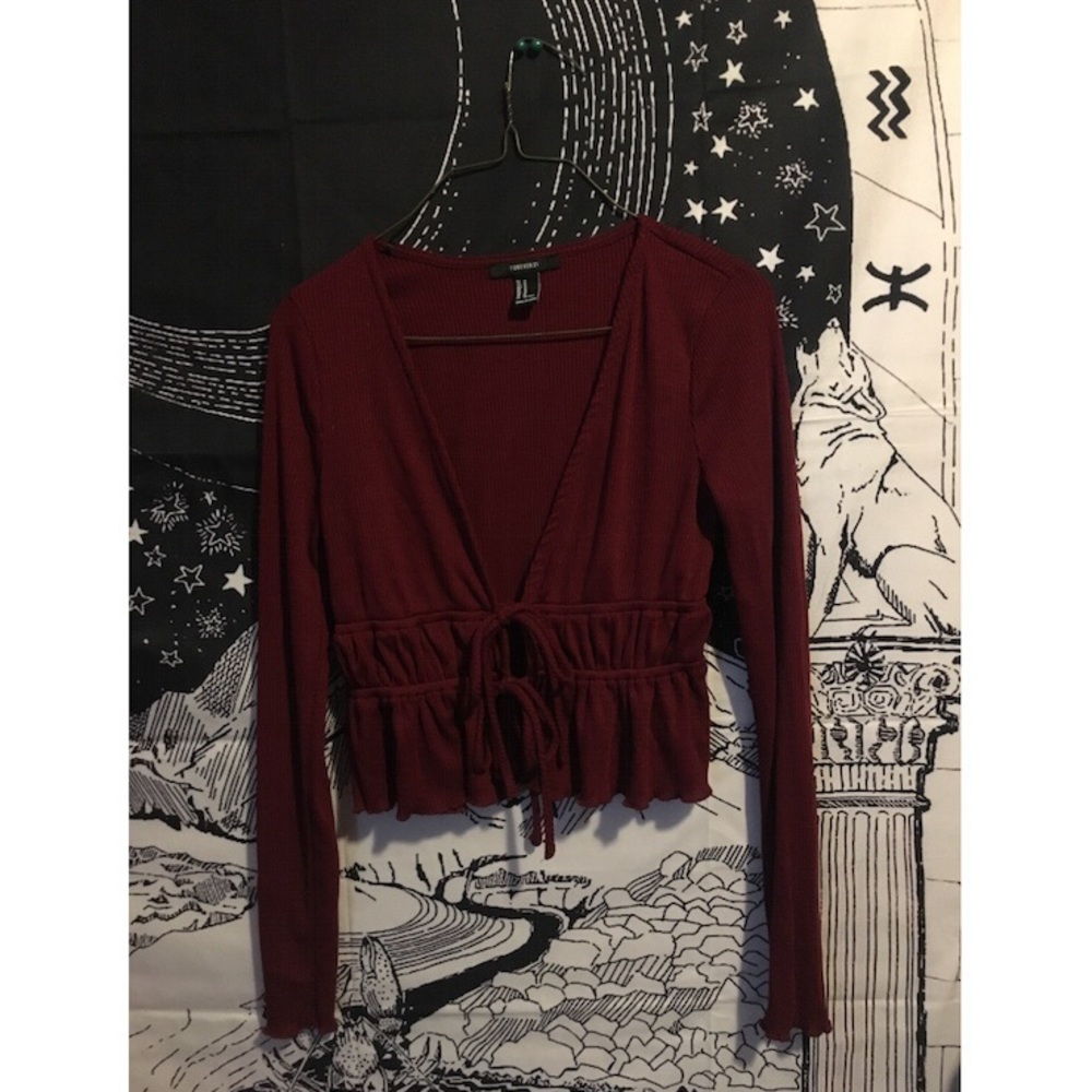 Dark red tie top